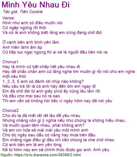 minh yeu nhau di lyrics